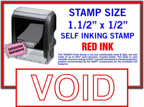 &#034;VOID&#034; Self Inking Rubber Stamp in Red Trodat 9411 Stamper