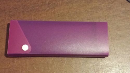 Staples Slider Pencil Case Back to School Plastic Pen Organizer PURPLE  Box
