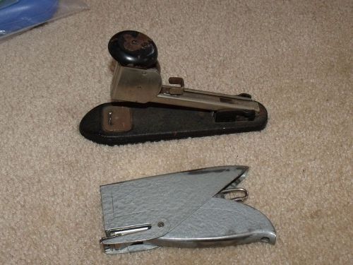 Vintage Markwell RX Handi-Clip Handheld Stapler &amp; Arrow Fastener Co Stapler Lot