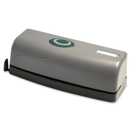 Business Source Electric Hole Punch - 3 Head(s) -15 Sheet Capacity -Gray