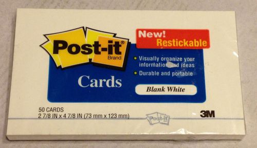 Post-it Restickable Blank Cards (50) New!!!