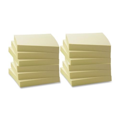Business Source Adhesive Note - Removable - 3&#034;x3&#034; - Yellow - 12/Pack - BSN36620