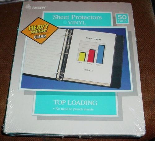 New sealed avery 74138 top loading sheet protector vinyl heavy weight 50/bx for sale