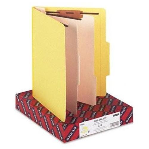 Smead 14004 yellow classification file folders - letter - 8.50&#034; x 11&#034; - 2&#034; for sale