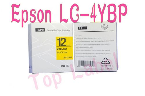 5 PKS compatibel Epson label  LC-4YBP Tape Epson 12mm black on yellow label