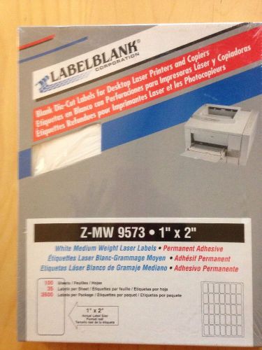 LabelBlank Corp 8000 LABEL BLANK  1&#034; X 2&#034;  Bright White Laser Labels  Z-MW-9573