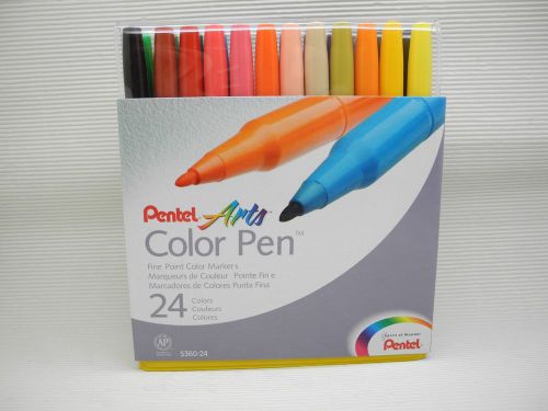 24 Colors Pentel Arts fine point Colors marker with plastic box