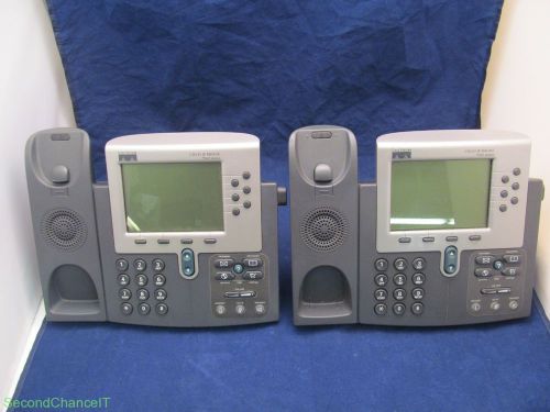 Lot of 2 used cisco ip phone cp-7960g no handsets,cables, power supplies for sale