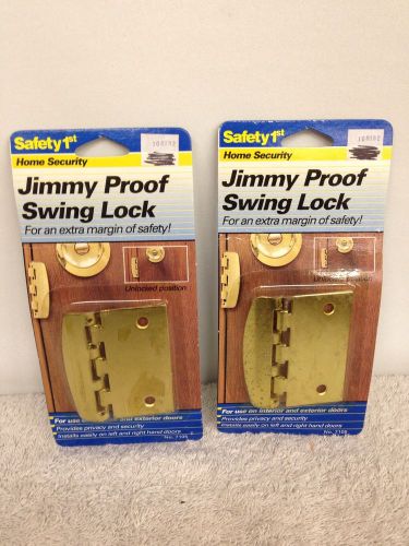 Lot Of 2 Jimmy Proof Swing Lock No 7105 Brass Colored Int/Ext L/R New Old Stock
