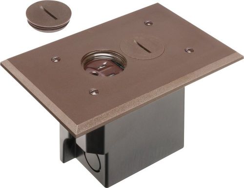 Brown Arlington FLBR101BR-1 Floor Electrical Box Kit with Outlet and Plate, for