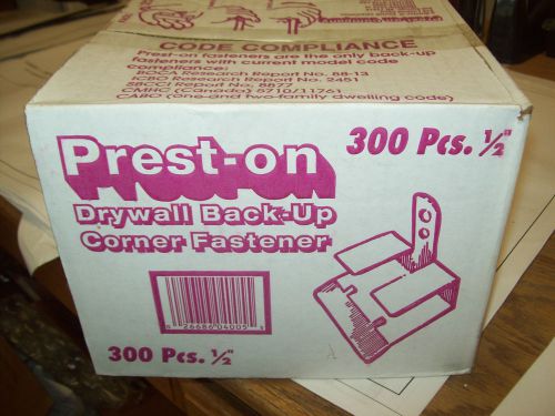 1 Factory sealed case Prest-on Drywall Back-up Corner Fastener 300 pieces 1/2 in