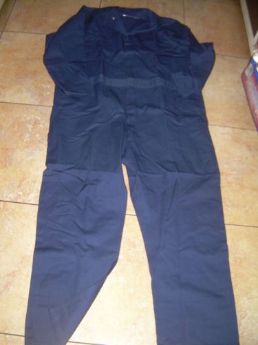 RED KAP SNAP FRONT COTTON COVERALLS SIZE 50-REGULAR, NAVY BLUE.