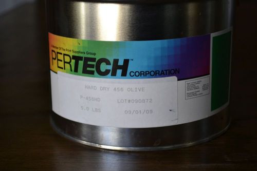 Hard Dry 456 Olive Printing Ink Pertech Sealed 5 lbs Can P-456HD