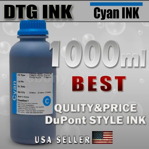 1000mL CYAN INK DTG VIPER DUPONT STYLE TEXTILE INK DIRECT TO GARMENT PRINTERS