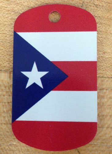 10 Puerto Rico flag Gi Tags Anodized Aluminum UV Printed Laser Engravable Tags