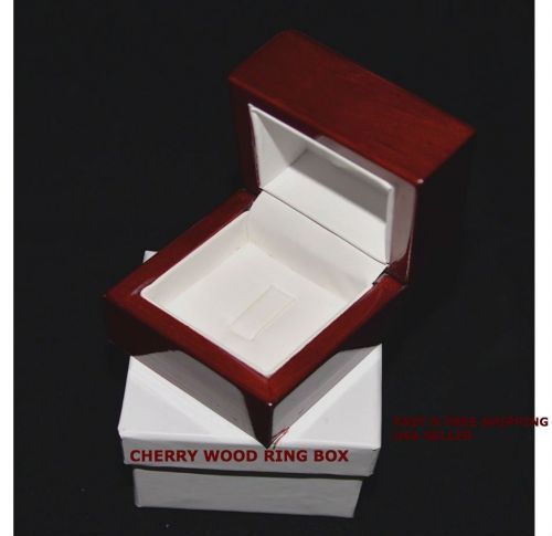 Ring &amp; Engagement Ring Box Cherry Rosewood Solid Wood Ring Jewelry Box PR6