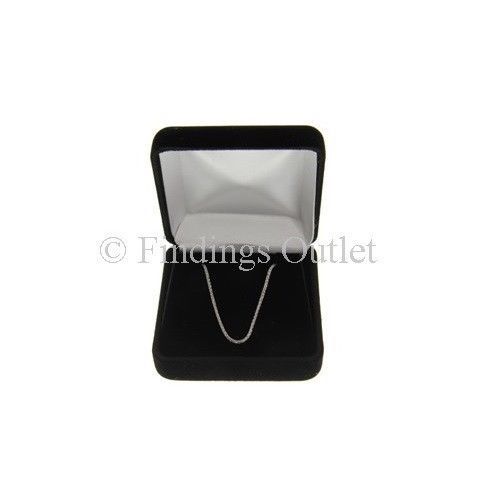Black Velvet Classic Pendant Or Earring Jewelry Boxes - 1 Dozen