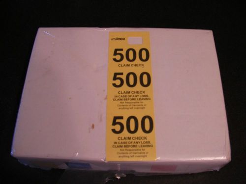 500 Sequentially Numbered Coat Claim Checks