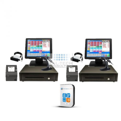 New 2 station point of sale system - retail store market pos cre rpe pcamerica for sale