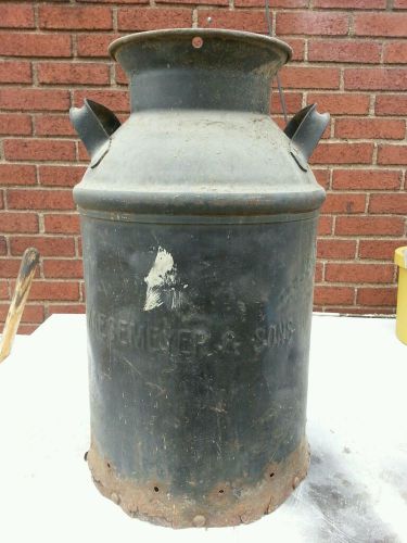 24&#034; TALL VINTAGE METAL MILK CAN W/ KAESEMEYER &amp; SONS EMBOSSED FROM BEFORE 1956??