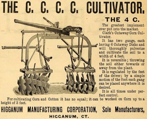 1890 ad 4c corn cultivator higganum farming agriculture machinery equipment aag1 for sale
