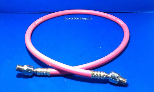 USA Made Goodyear Red Rubber 1/4&#034; 6 Foot Pigtail Air Hose Whip Ball Swivel Ends