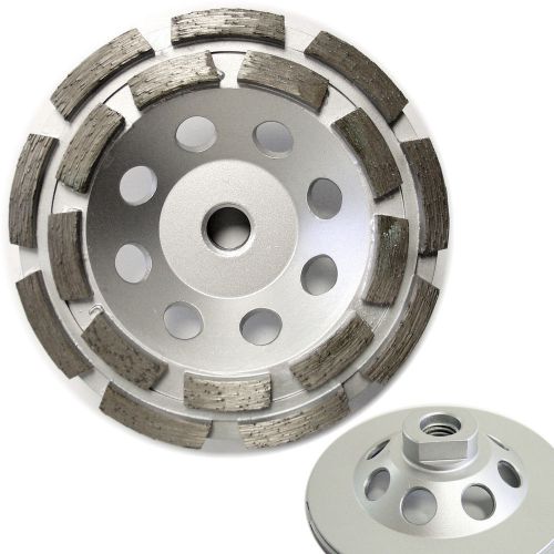 4.5” PREMIUM Double Row Concrete Diamond Grinding Cup Wheel 5/8&#034;-11 Arbor