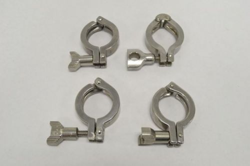 LOT 4 TRI CLOVER STAINLESS HEAVY DUTY SANITARY 1-3/4 IN PIPE CLAMP B225380