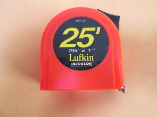 LUFKIN ULTRALOK - 25 FT TAPE RULER - MEASURING TAPE - BRIGHT ORANGE