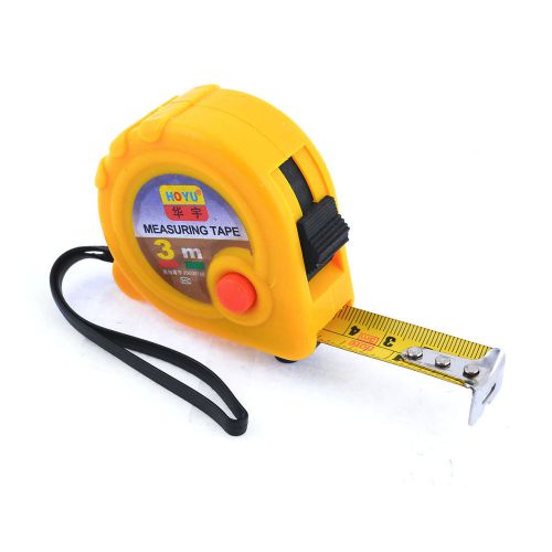 Yellow Case Manual Lock 3 Meters Pocket Steel Measuring Tape Bandtape Tapeline