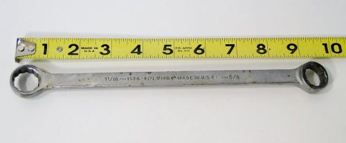 PLUMB / PLVMB P/N 1134 DOUBLE BOX 11/16 X 5/8 END WRENCH AIRCRAFT TOOLS