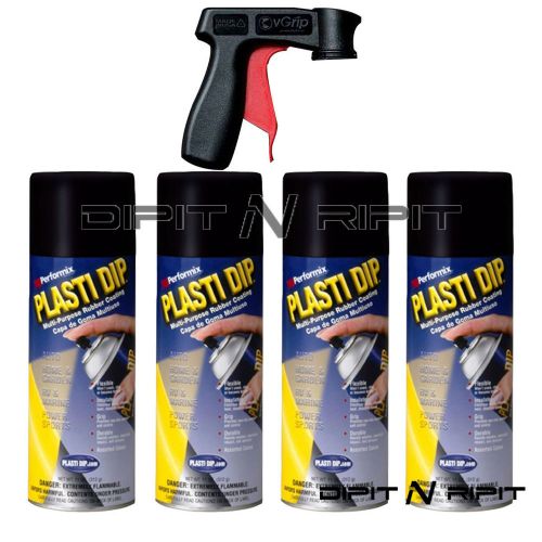 Performix Plasti Dip 4 Pack Matte Black Blue Spray Cans with vgrip Spray Trigger