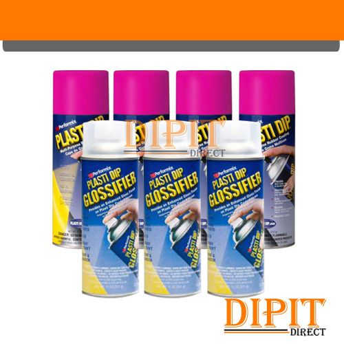 Performix Plasti Dip Fierce Pink Gloss Wheel Kit 4 Pink &amp; 3 Gloss Spray Cans