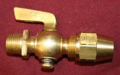 1/2 Flare to 3/8 NPT Brass Drain Pet Cock Shut Off Valve Fuel Gas Air ball pipe