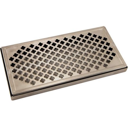 12&#034; Surface Mount Drip Tray- Stainless Steel- No Drain- Draft Beer Spill Catcher