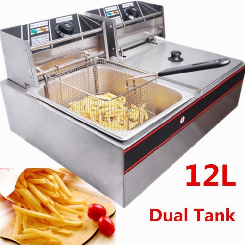 5000W 12L Electric Counter Deep fryer Dual Tank 6 Commercial restaurant Party