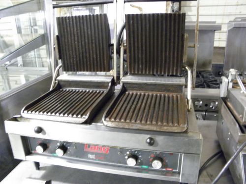 Lange pane bella pb-24  double toasting sandwich grooved panini grill for sale