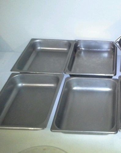 Lot of 4 The Vollrath 3022-2 Super Pan II  1/2 SIZE Stainless Steel 4.3 QTS