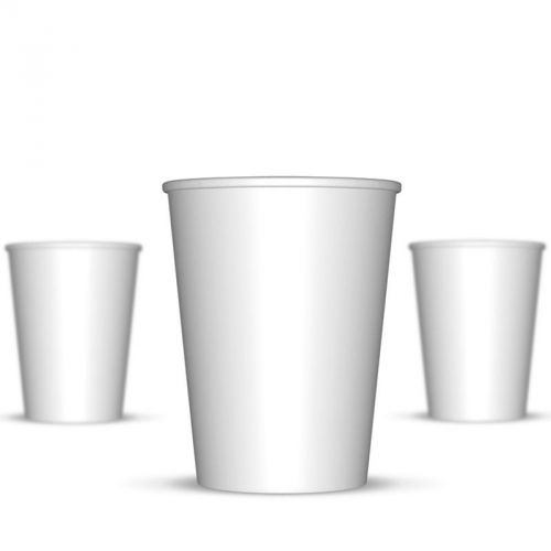 12 oz White Paper Drink Cups - 1,000 / Case