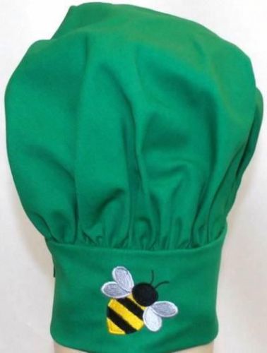 Green Baby Bumble Bee Adult Chef Hat Size Adjustable Velcro Monogram Embroidered