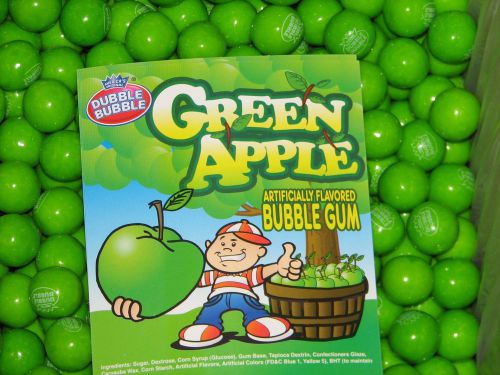 Dubble bubble green apple 1 pound  bulk bag 1 inch gumballs fresh for sale
