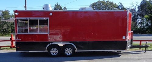 Concession trailer 8.5&#039;x22&#039; vending bbq smoker event catering (red) for sale