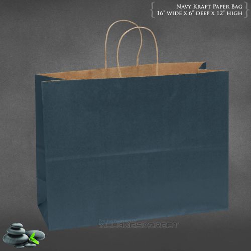 75 pcs navy blue paper bags gift bags retail bags merchandise bag 16&#034;x6&#034;x12&#034; for sale