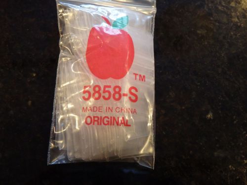 5858 S Skinny Apple 100 Mini Ziplock Bag Baggies Tiny Plastic Jewelry Coin Dime