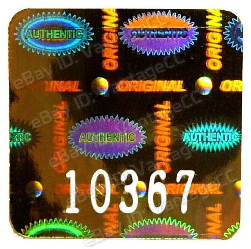 980x AUTHENTIC Hologram NUMBERED Stickers, 20mm Square, Labels, Tamper-Evident