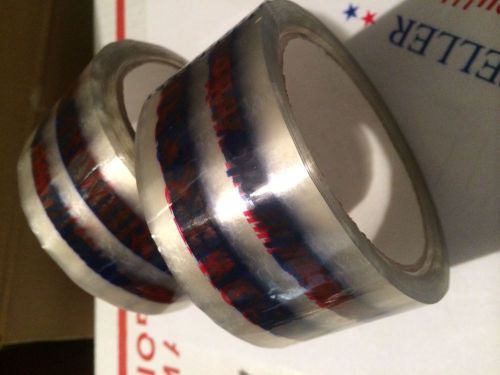 2 rolls sellers shipping tape red,white blue thank you power 2&#034;x 55 yards x 2 rl for sale