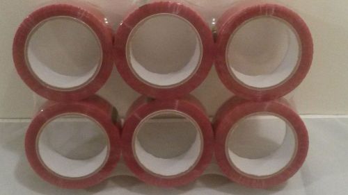 Tamper Evident Tape - 2&#034; x 110 Security Tape- Clear/Red - 12 Rolls