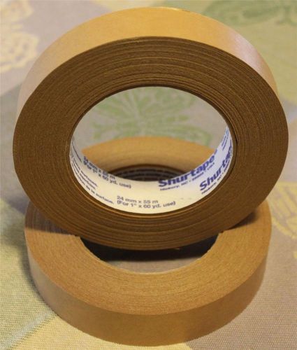 2 rolls 1&#034; x 60 yd shurtape flatback paper tape fp 97  *new* for sale