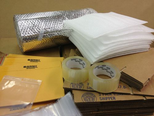 Packaging Kit 191 items combination of Boxes Bubble Foam Tape Envelopes and Bags