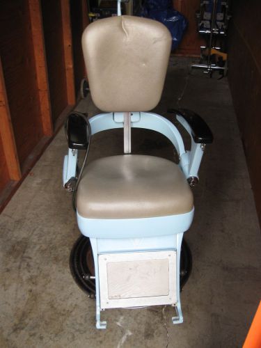 Dental chair optometry chair and 2 optometry stands/tables vintage pre 40s for sale